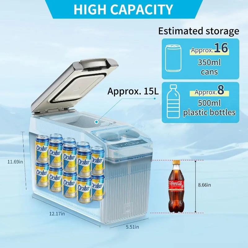 XMSJ 12 Volt Center Console Fridge Car Refrigerator