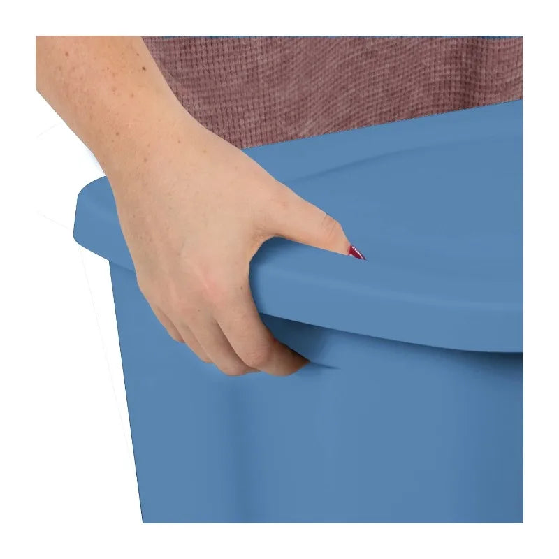 Sterilite Durable Plastic Storage Bin With Snap On Lid