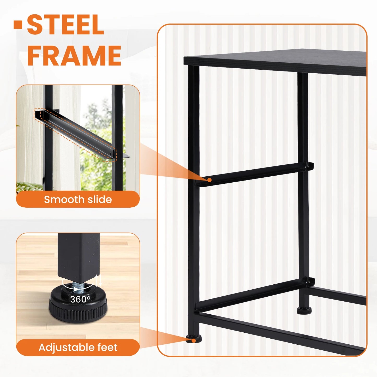 JHK Nightstand Bedside Table With Built In Storage Drawers