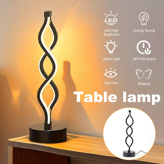 LED Spiral Table Lamp Tricolor Brightness USB Powered