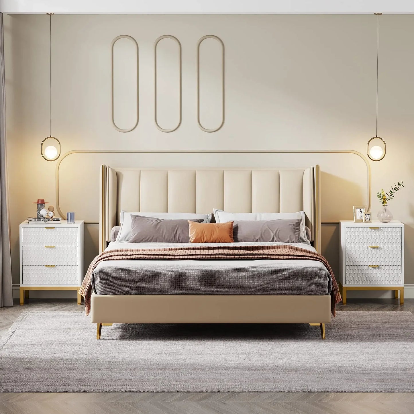 Tribesigns Modern Nightstand Table With Three Drawers