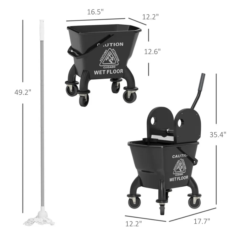 Hign Concerned Mop Bucket With Wringer On Wheels For Floors