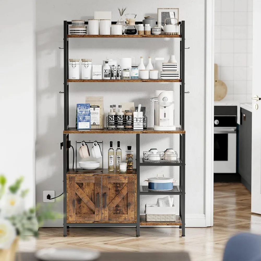 RBXCHign Bakers Rack With Storage Cabinet Microwave