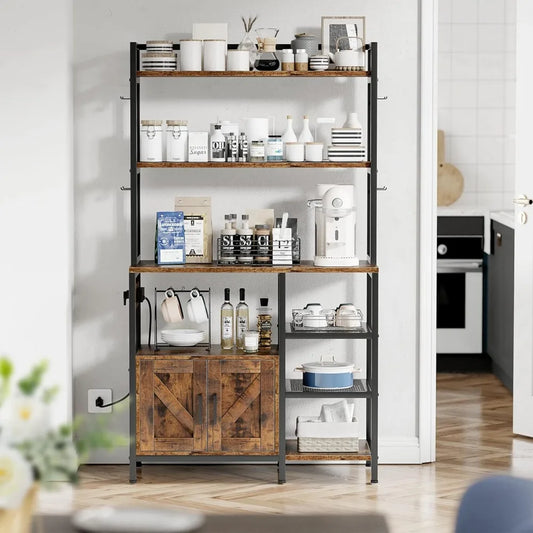 RBXCHign Bakers Rack With Storage Cabinet Microwave