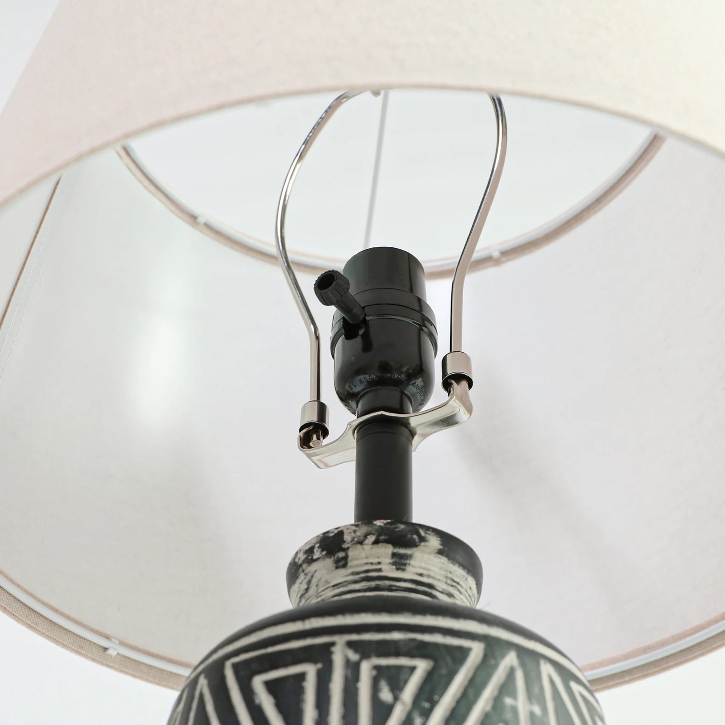 Stanbow Geometric Ceramic Table Lamps With Linen Shade