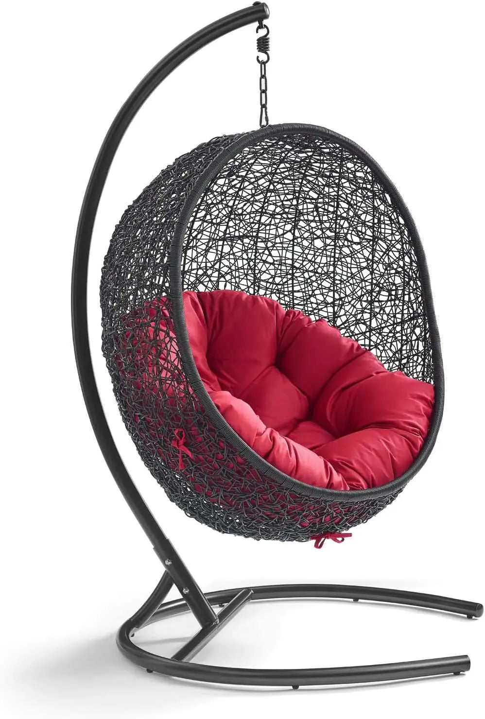 Encase Wicker Rattan Outdoor Patio Porch Lounge Egg Swing Chair with Stand