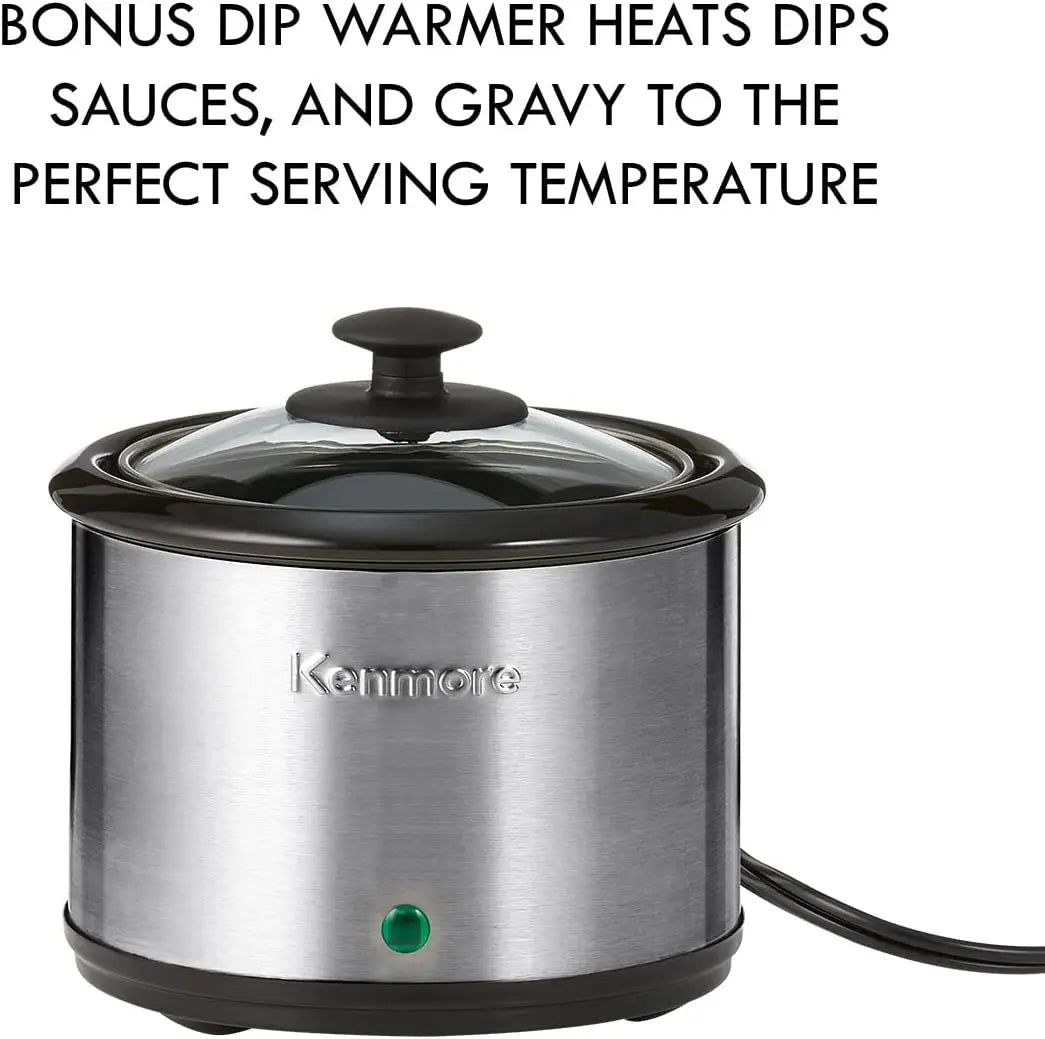 Iosn Kenmore Stainless Steel Programmable Slow Cooker With Dipper