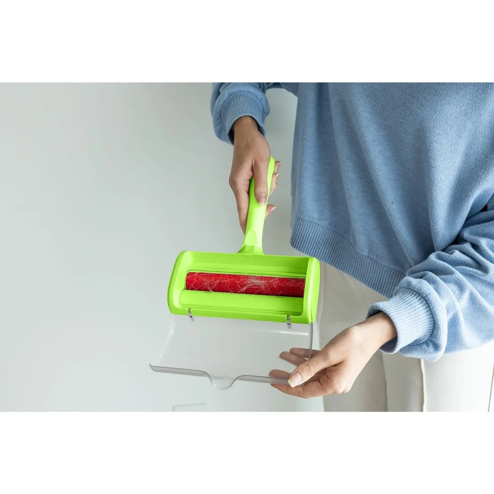 XMSJ Pet Hair Remover Tool Dual Wheel Self Cleaning