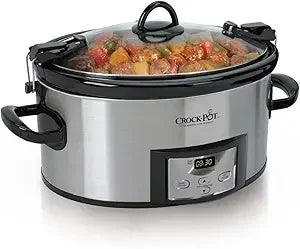 XMSJ Programmable Slow Cooker With Digital Timer And Carry Handle
