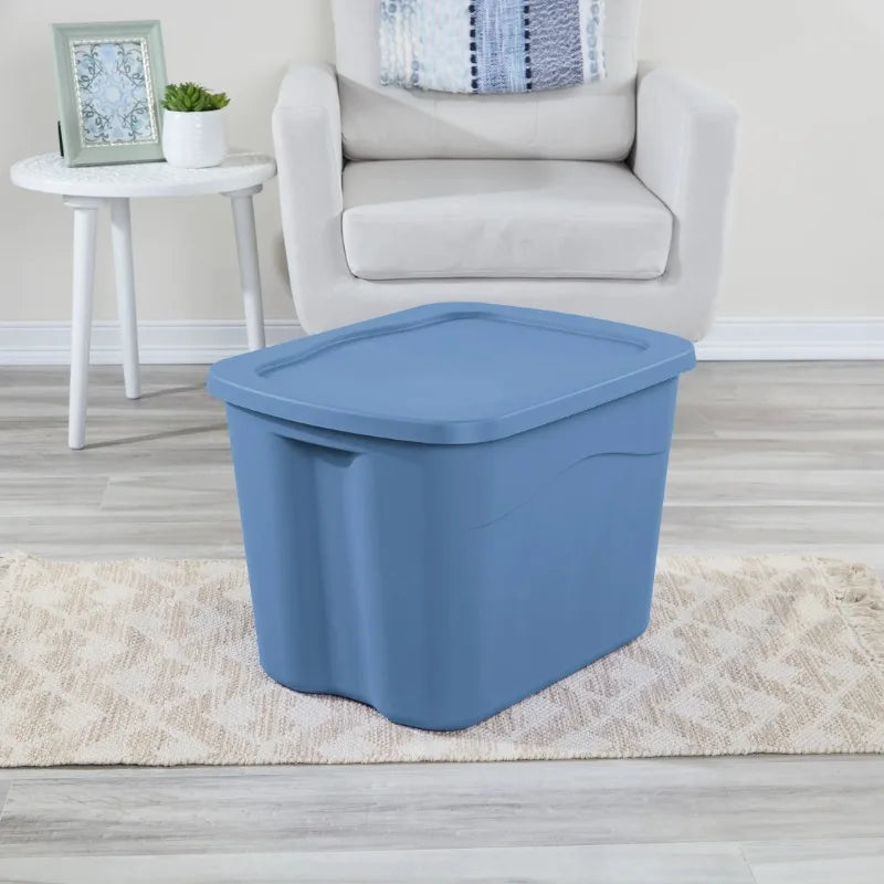 Sterilite Durable Plastic Storage Bin With Snap On Lid