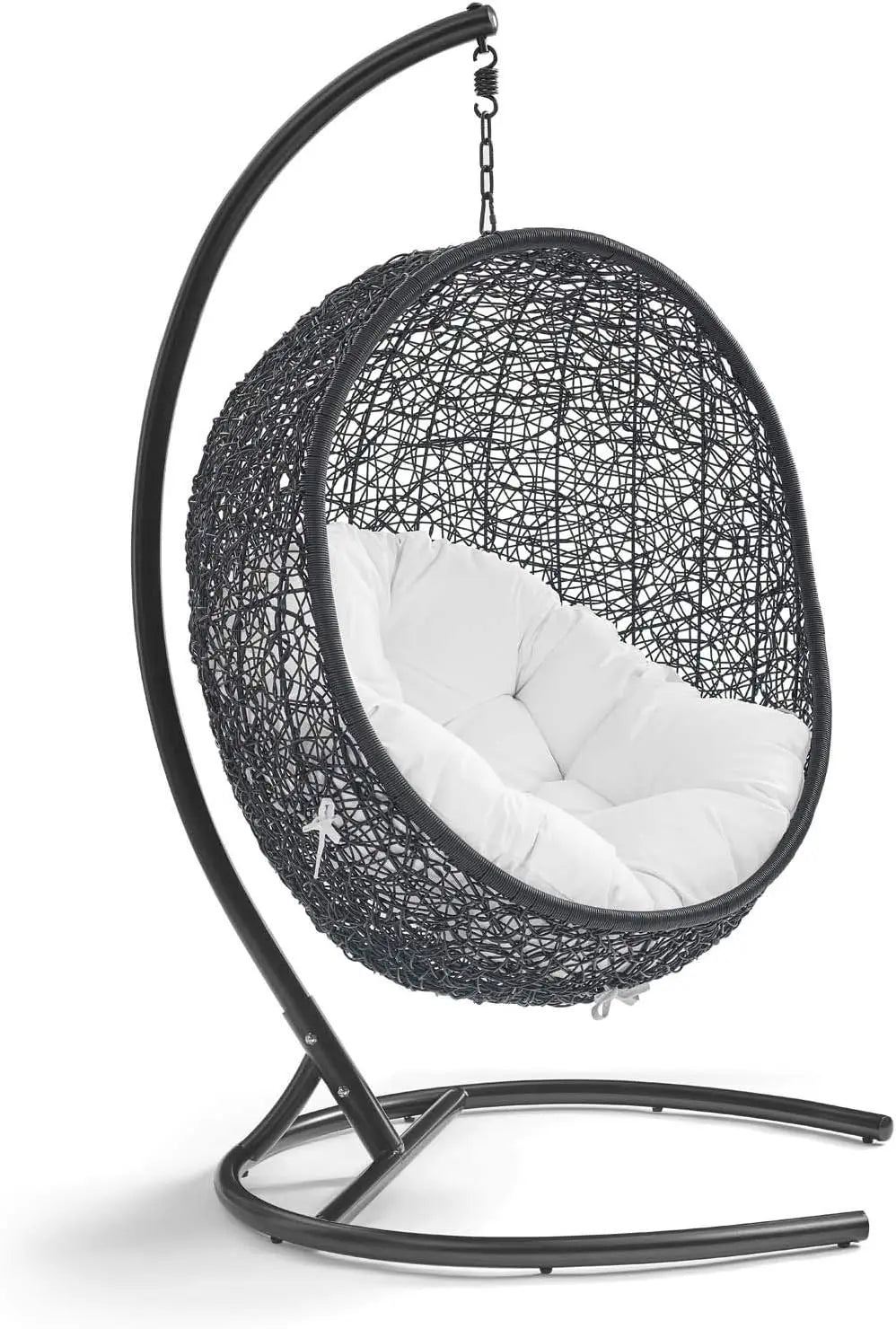 Encase Wicker Rattan Outdoor Patio Porch Lounge Egg Swing Chair with Stand