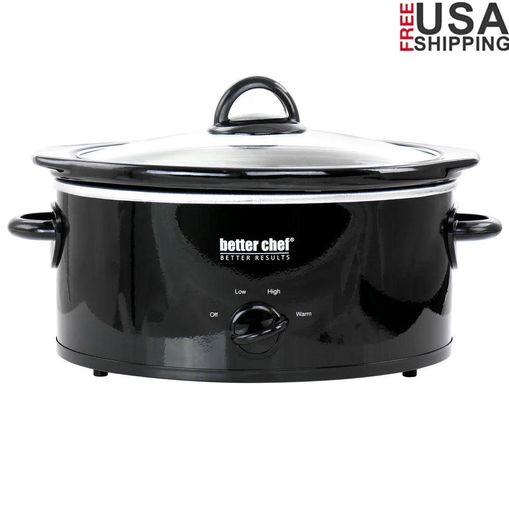 Dutrieux Oval Slow Cooker With Removable Stoneware Crock Glass Lid