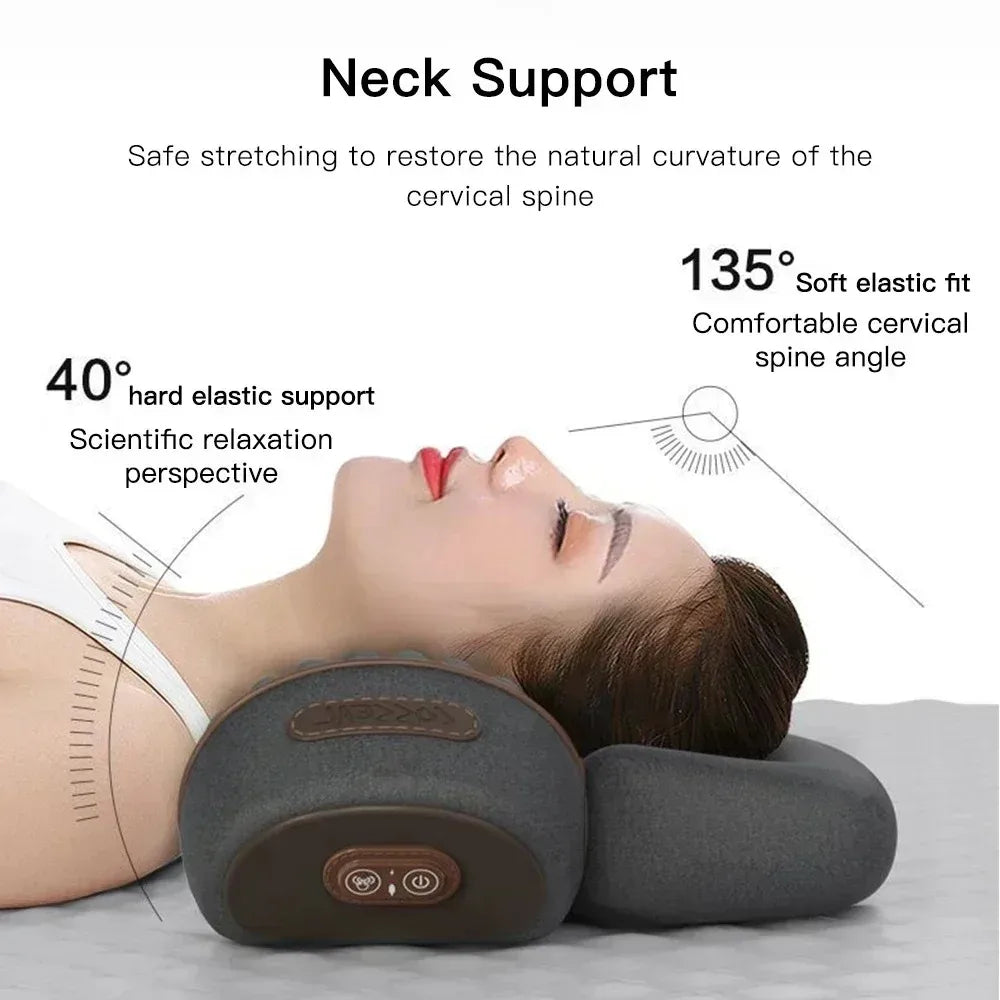 Okayso Electric Neck Massager With Heat Vibration Traction Pillow
