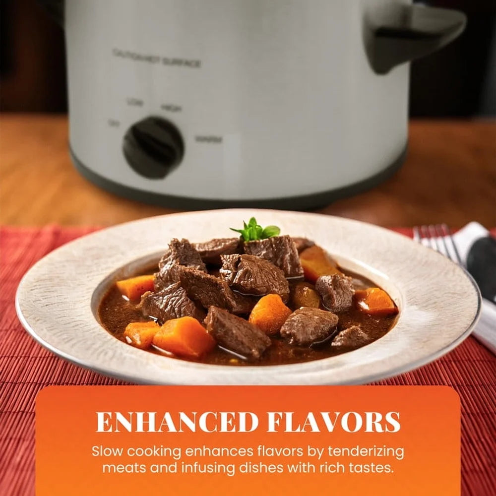 XMSJ Mini Slow Cooker With Glass Lid And Keep Warm