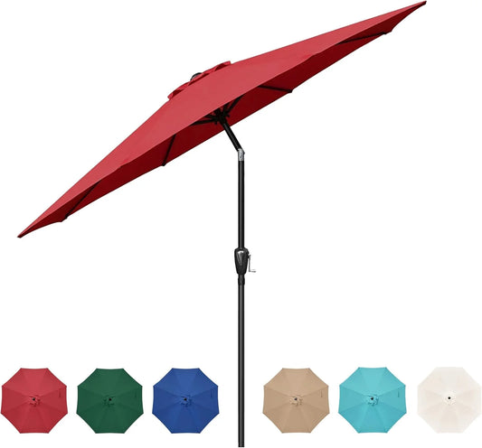YSSOA Outdoor Patio Umbrella Market Table With Tilt Crank