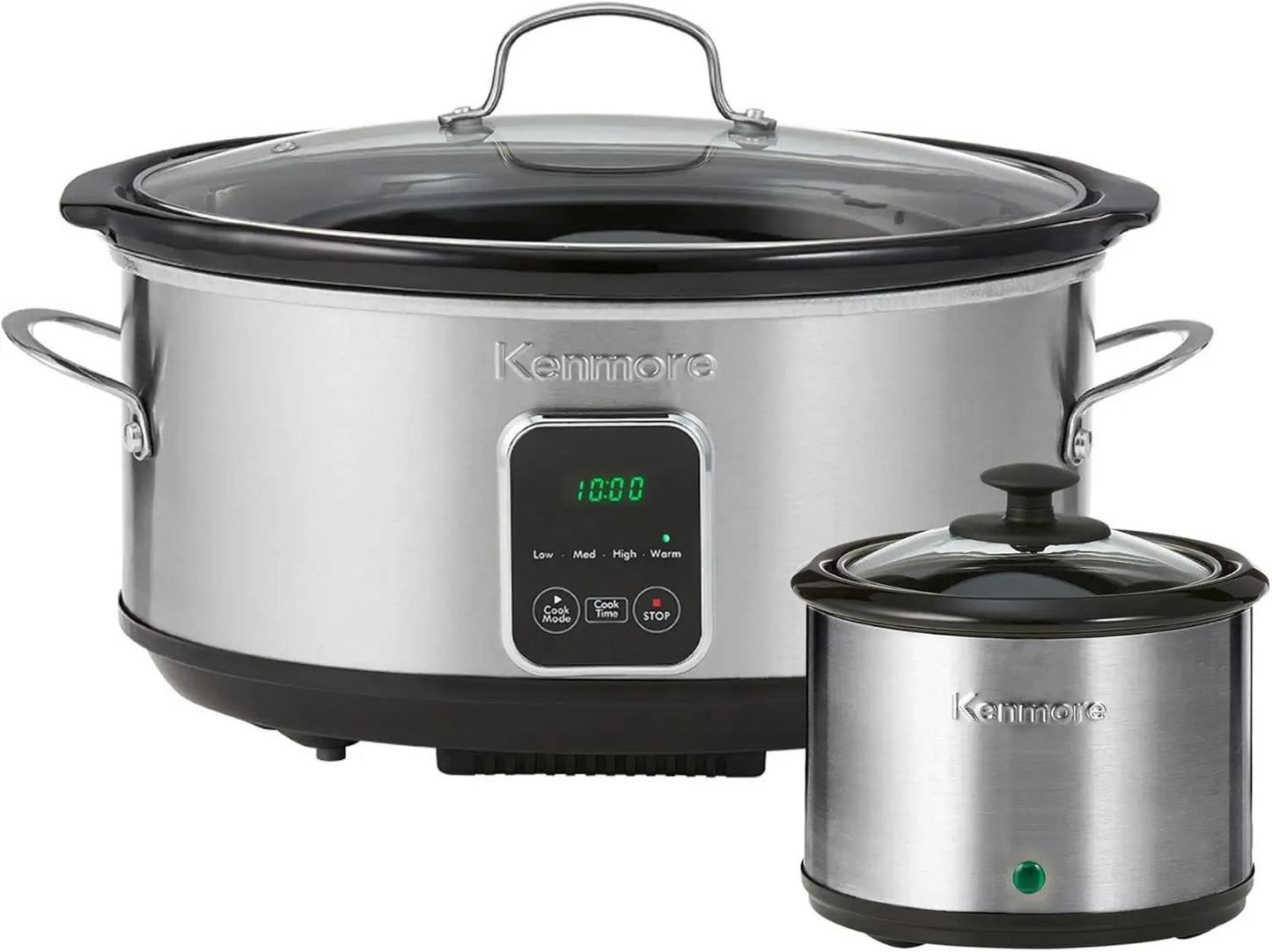 Iosn Kenmore Stainless Steel Programmable Slow Cooker With Dipper