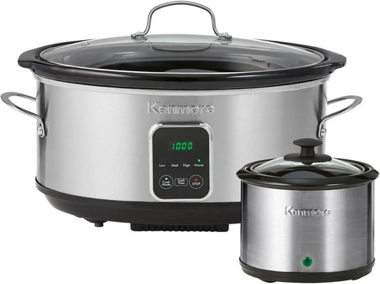 Iosn Kenmore Stainless Steel Programmable Slow Cooker With Dipper