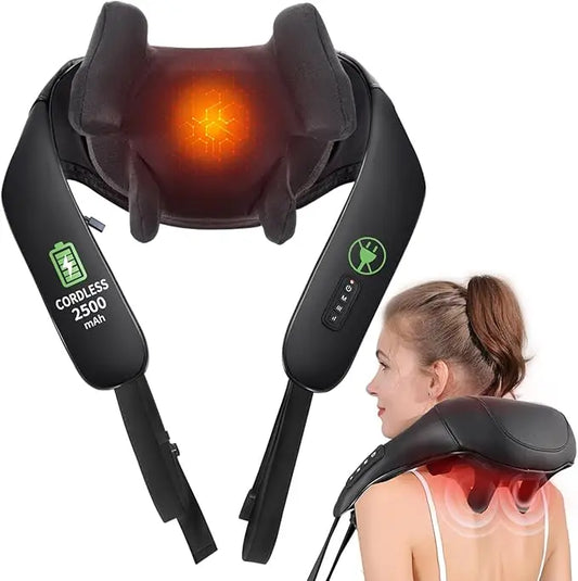 MASGREE Cordless Shiatsu Neck And Back Massager With Heat