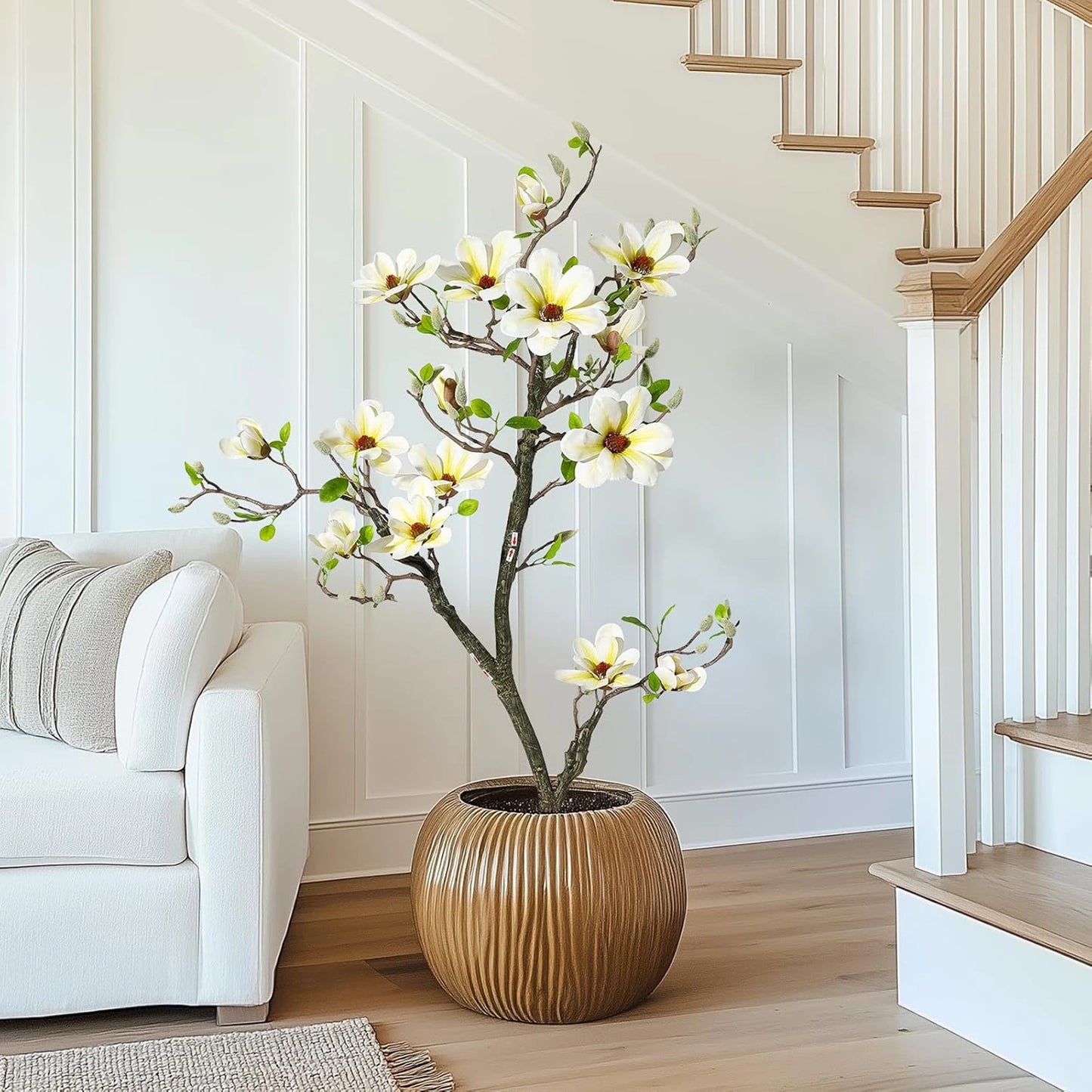 Guangdong Magnolia Faux Plant with LED Light for Patio Decor