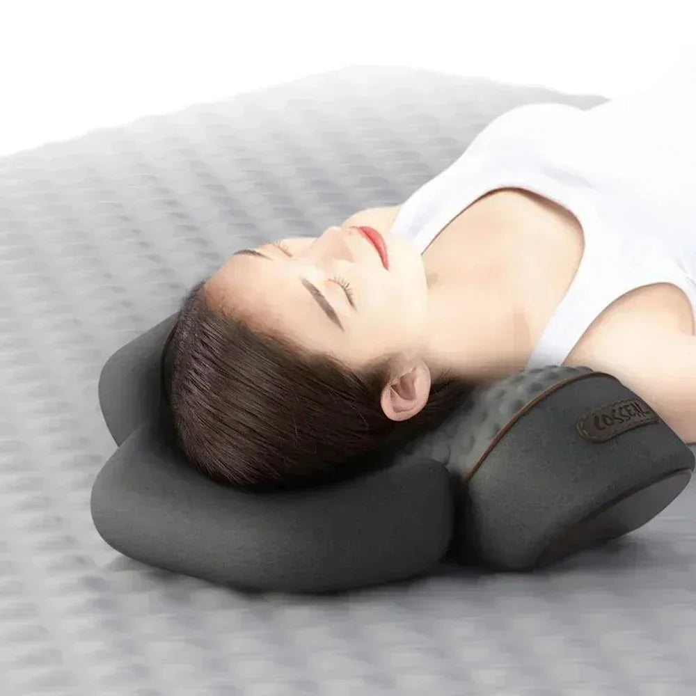 Okayso Electric Neck Massager With Heat Vibration Traction Pillow