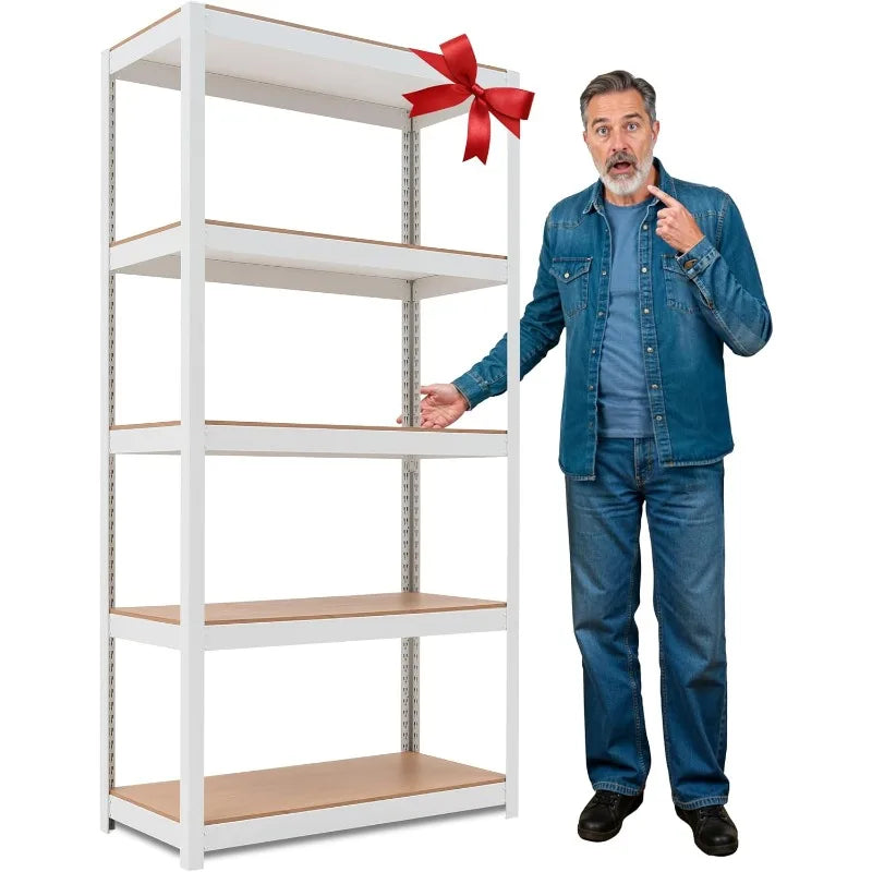 Hign-concerned 5 Tier Laminated Metal Shelving Unit