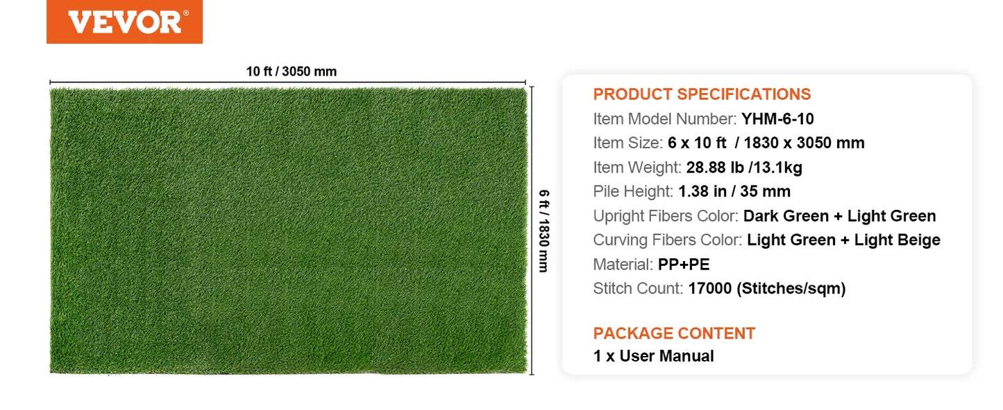 SucceBuy Artificial Grass Rug Turf Outdoor Door Mat