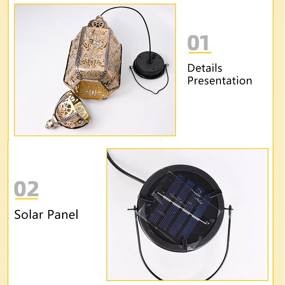 Moroccan Solar Lantern Outdoor Projector Light Waterproof