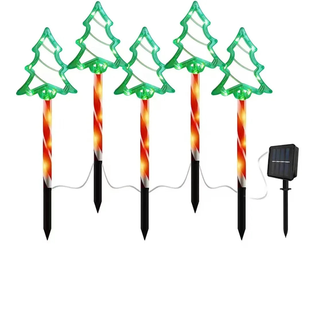 Solar Christmas Tree Ground Lights Outdoor Waterproof Decorative Lamps