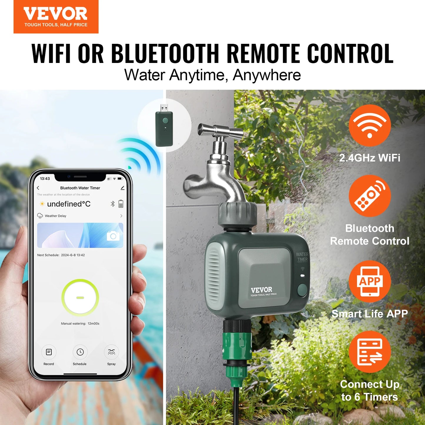 SucceBuy WiFi Sprinkler Timer App Controlled Dual Outlet Water Timer