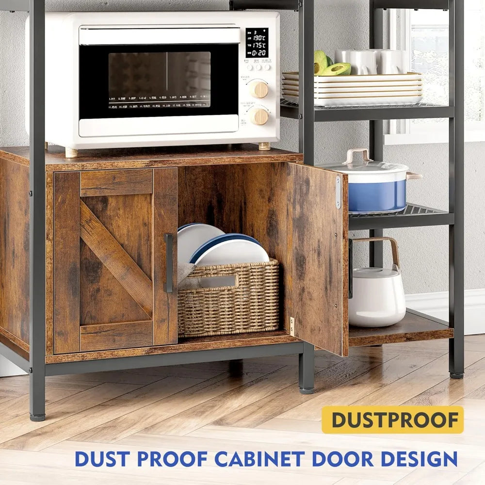 RBXCHign Bakers Rack With Storage Cabinet Microwave