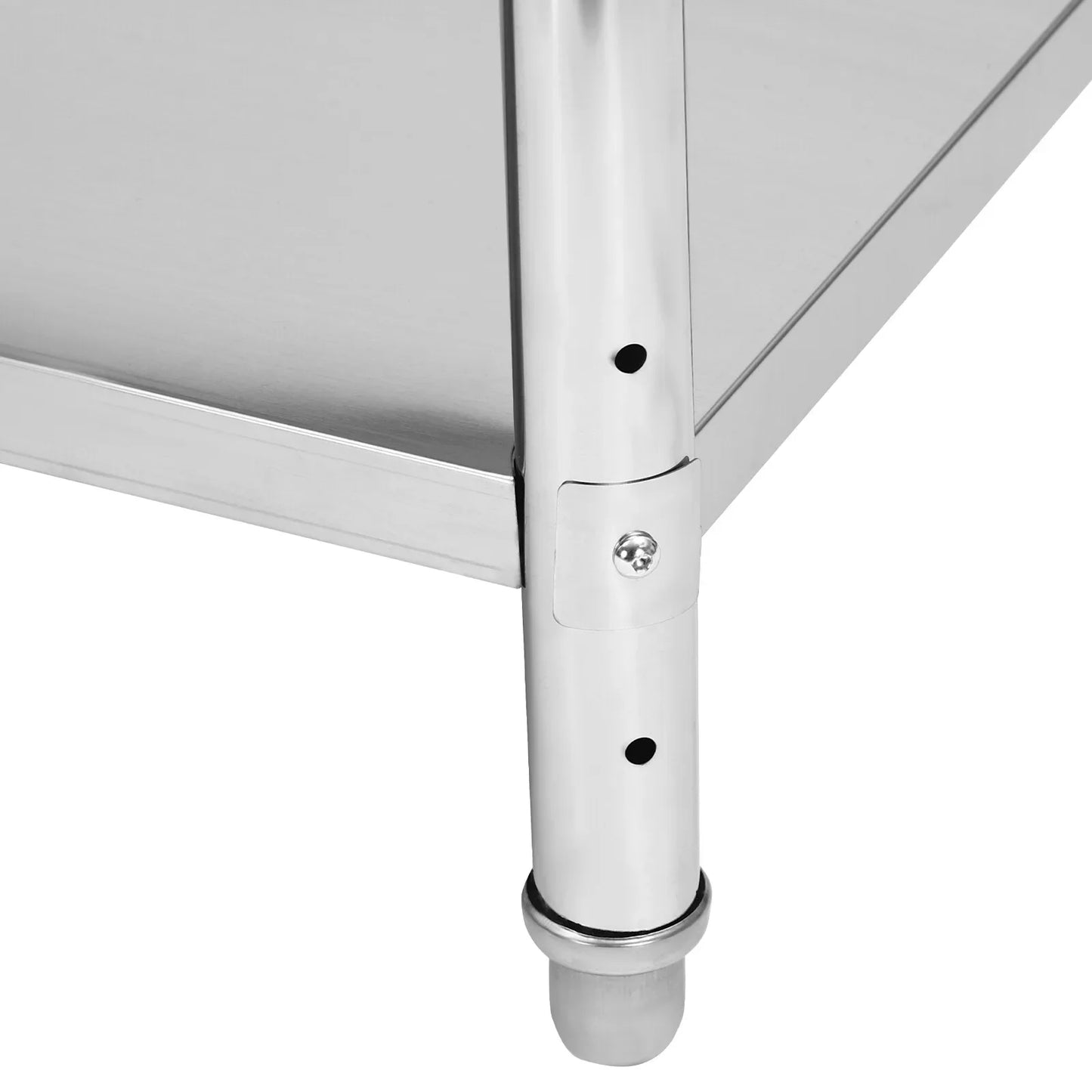 Heavy Duty 4-Tier Shelving 58.1"Wx17.5"Dx58.1"H - 1320LB Capacity Stainless Steel Storage Rack for Warehouse & Garage