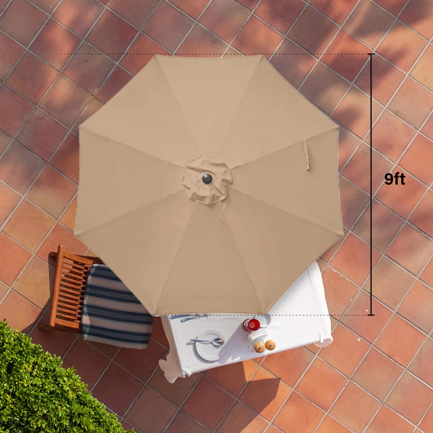 YSSOA Outdoor Patio Umbrella Market Table With Tilt Crank