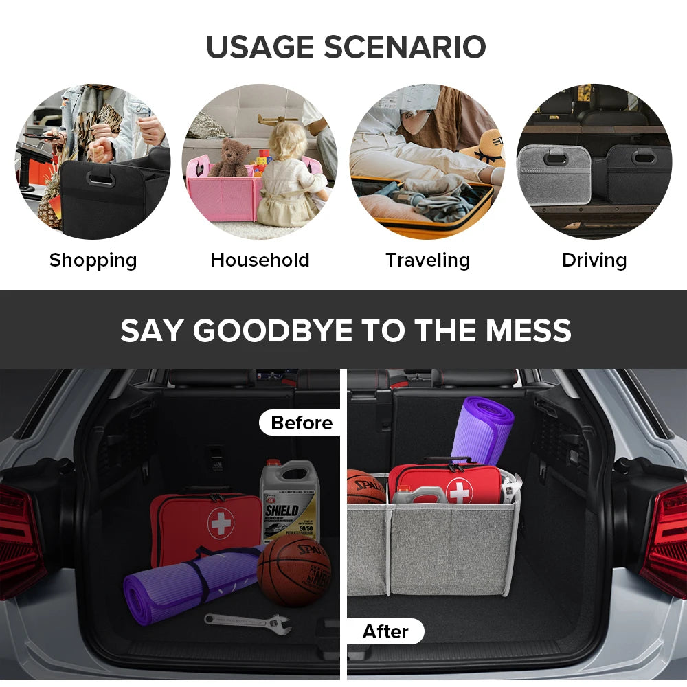 Hign-Concerned Car Storage Box Foldable Trunk Organizer