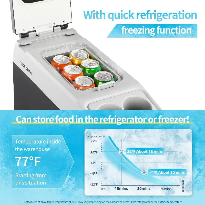 XMSJ 12 Volt Center Console Fridge Car Refrigerator