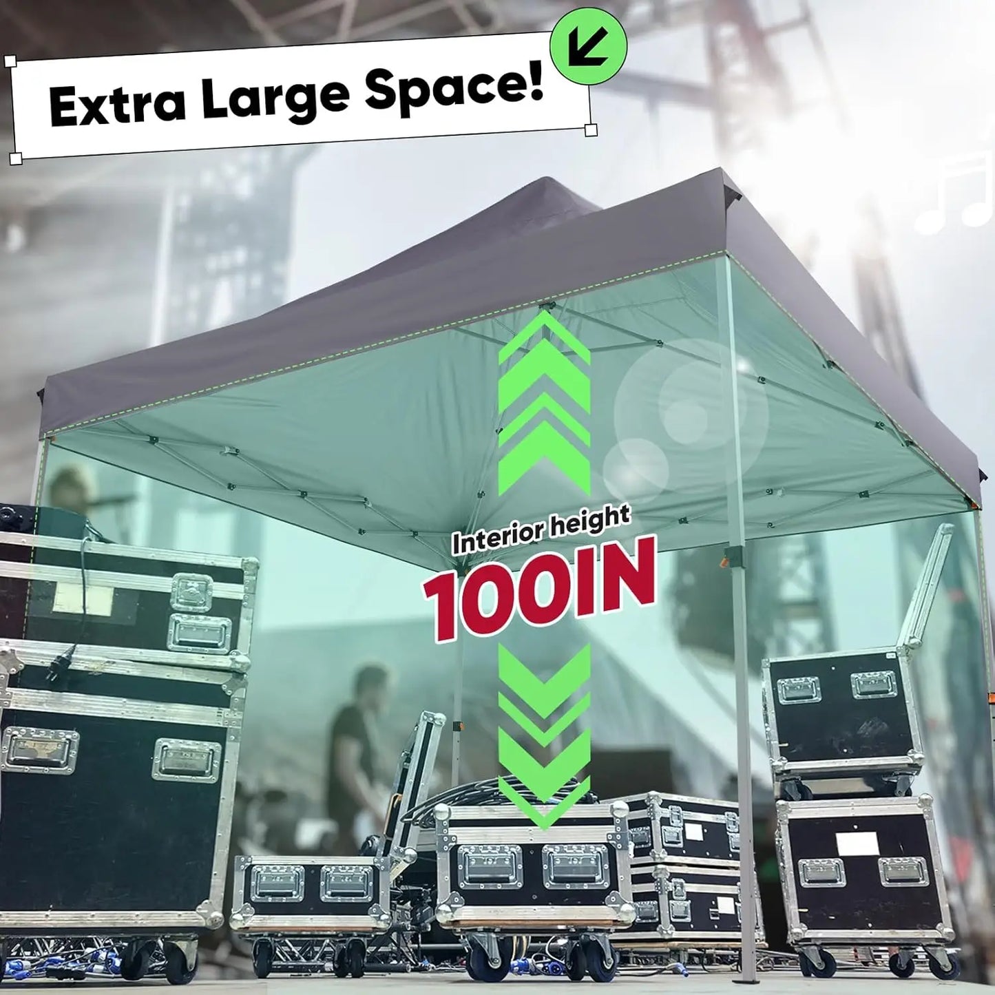 10x10 Heavy Duty Pop Up Canopy Tent- Easy up Outdoor Commercial Canopies, Waterproof, 11ft Interior Height, Easy Setup