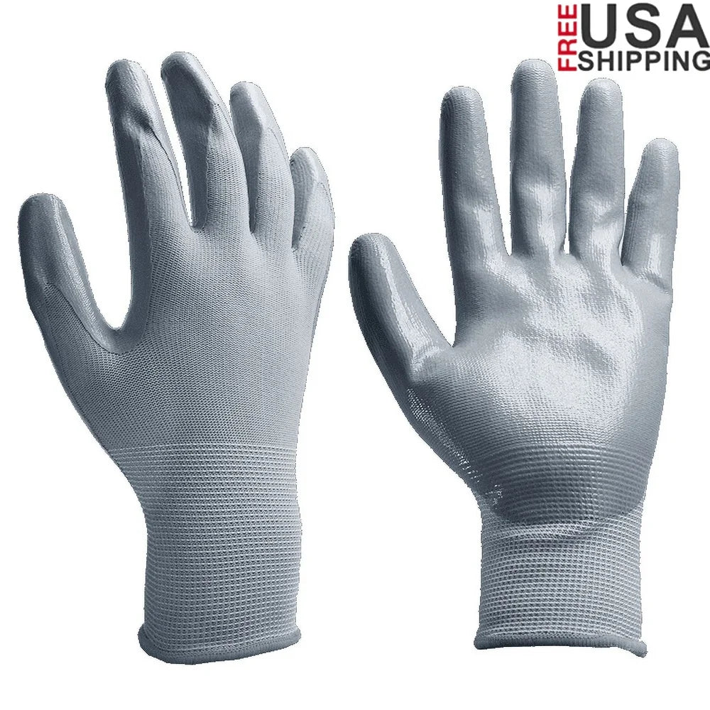 XMSJ Nitrile Gripping Gloves Waterproof Anti Slip Garden