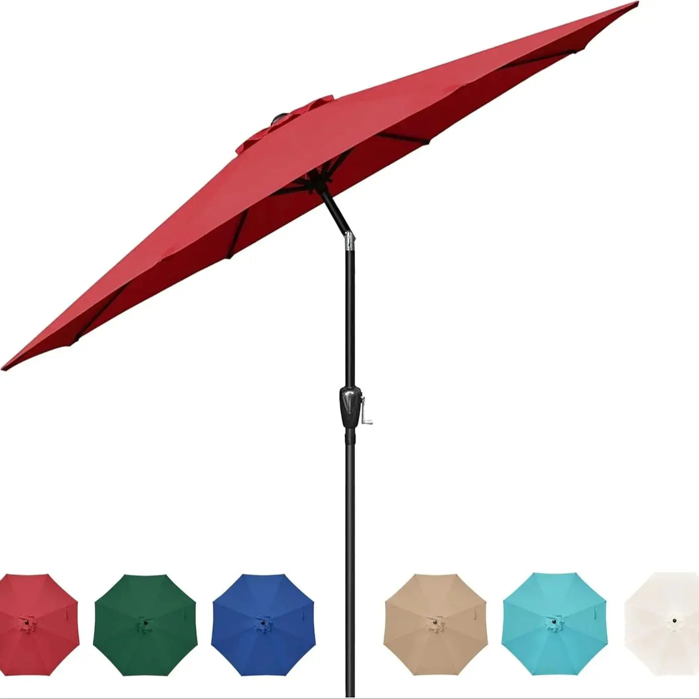YSSOA Outdoor Patio Umbrella Market Table With Tilt Crank