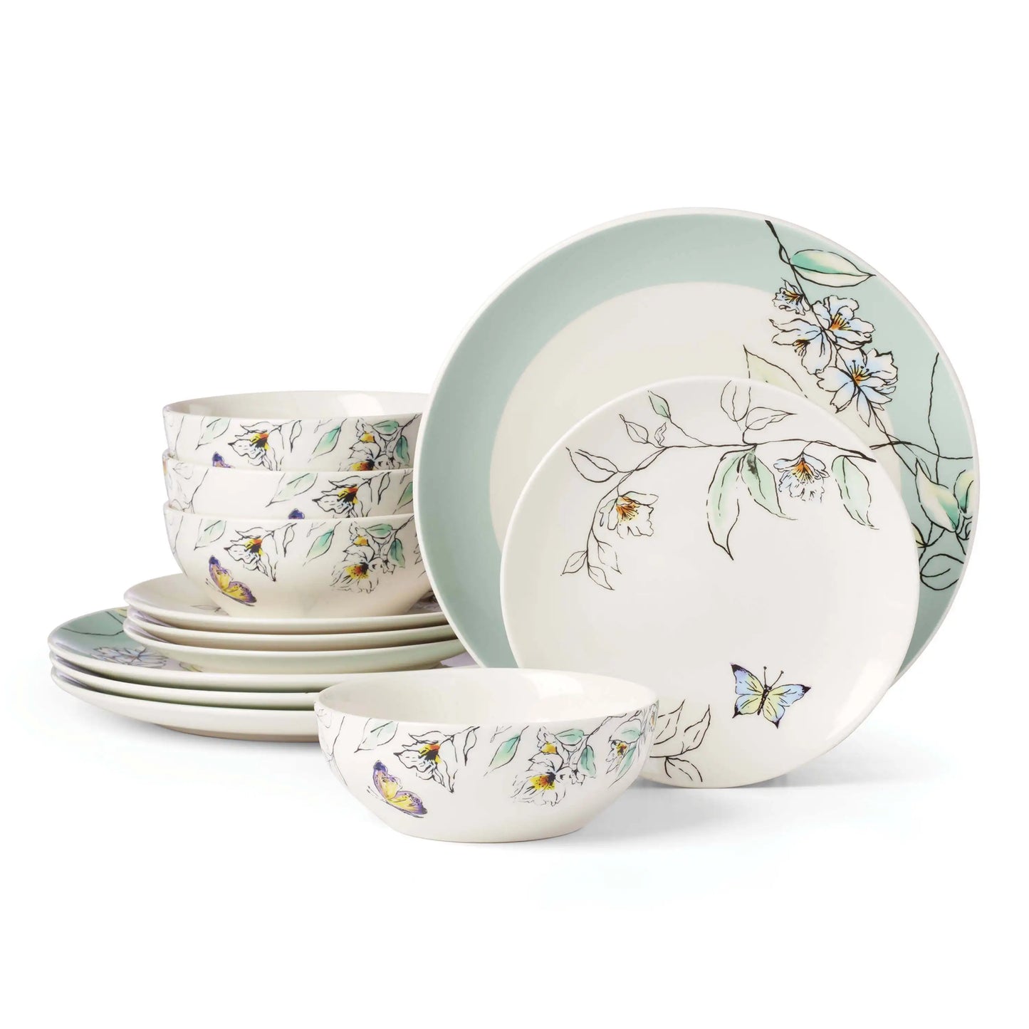 Entertain 365 12-Piece Botanica Dinnerware Set (Service for 4)