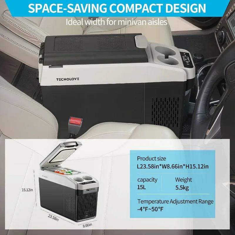 XMSJ 12 Volt Center Console Fridge Car Refrigerator