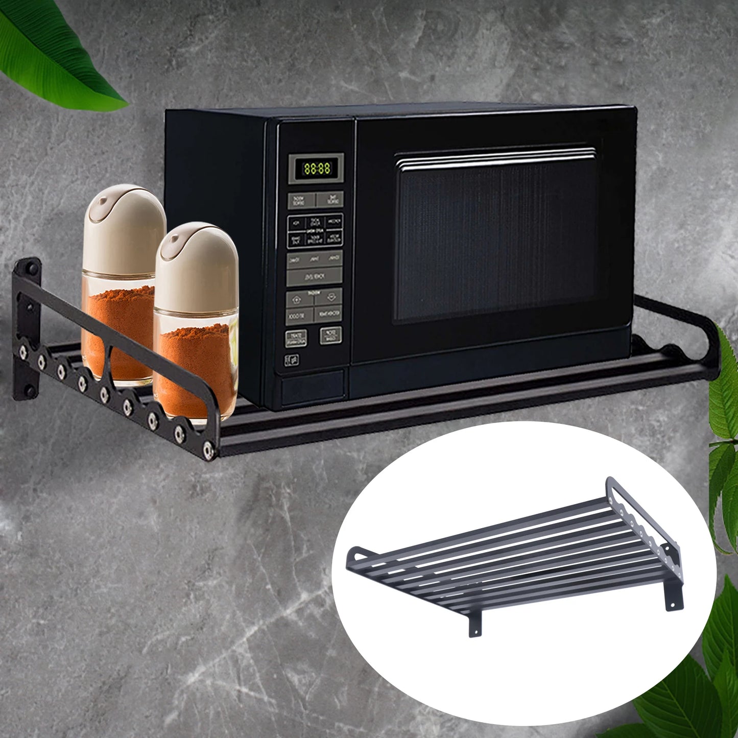 Hign-concerned Wall Mount Microwave Oven Rack 50Kg Capacity