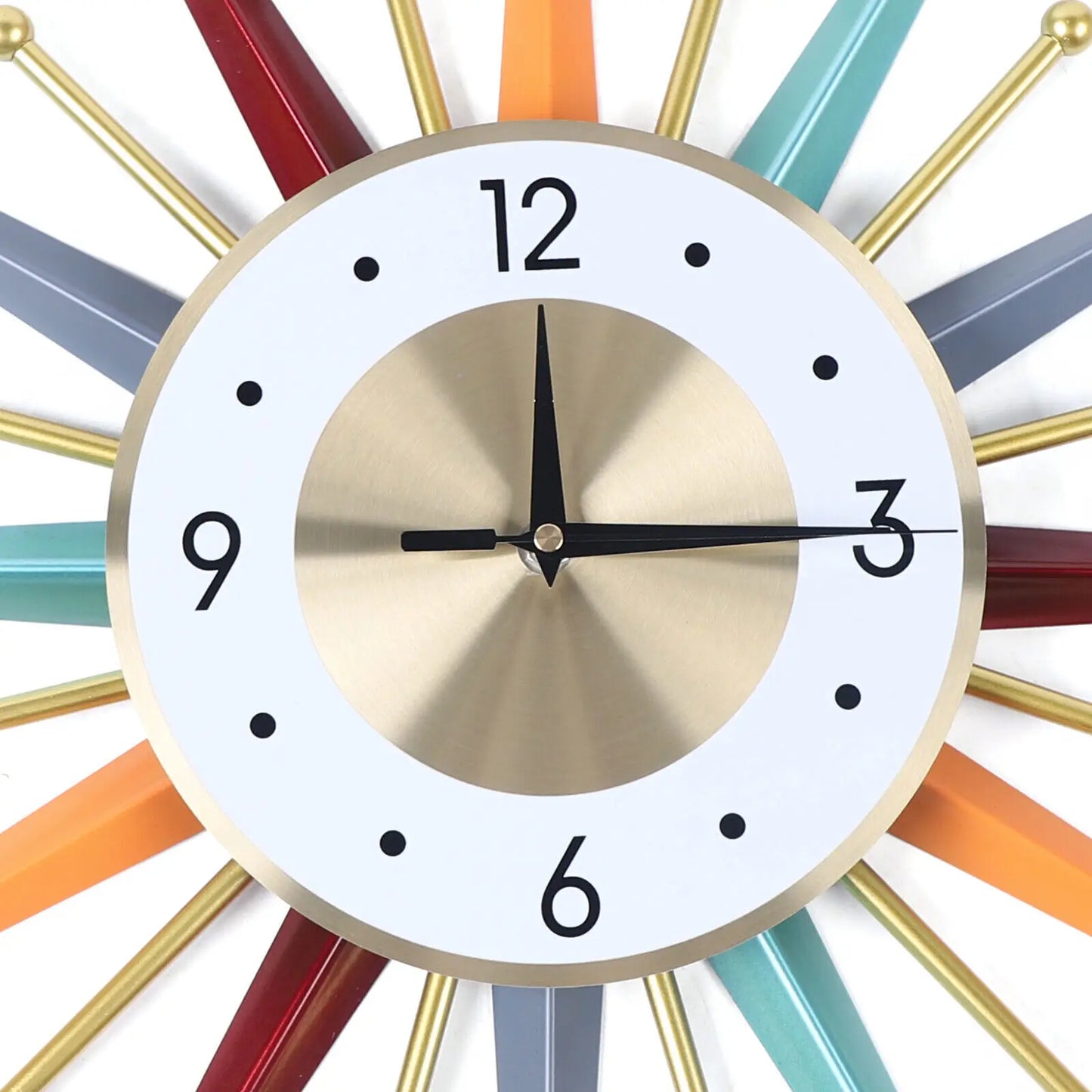 Colorful Modern Wall Clock Starburst Ball Clock Mid Century Festivel Home Decor