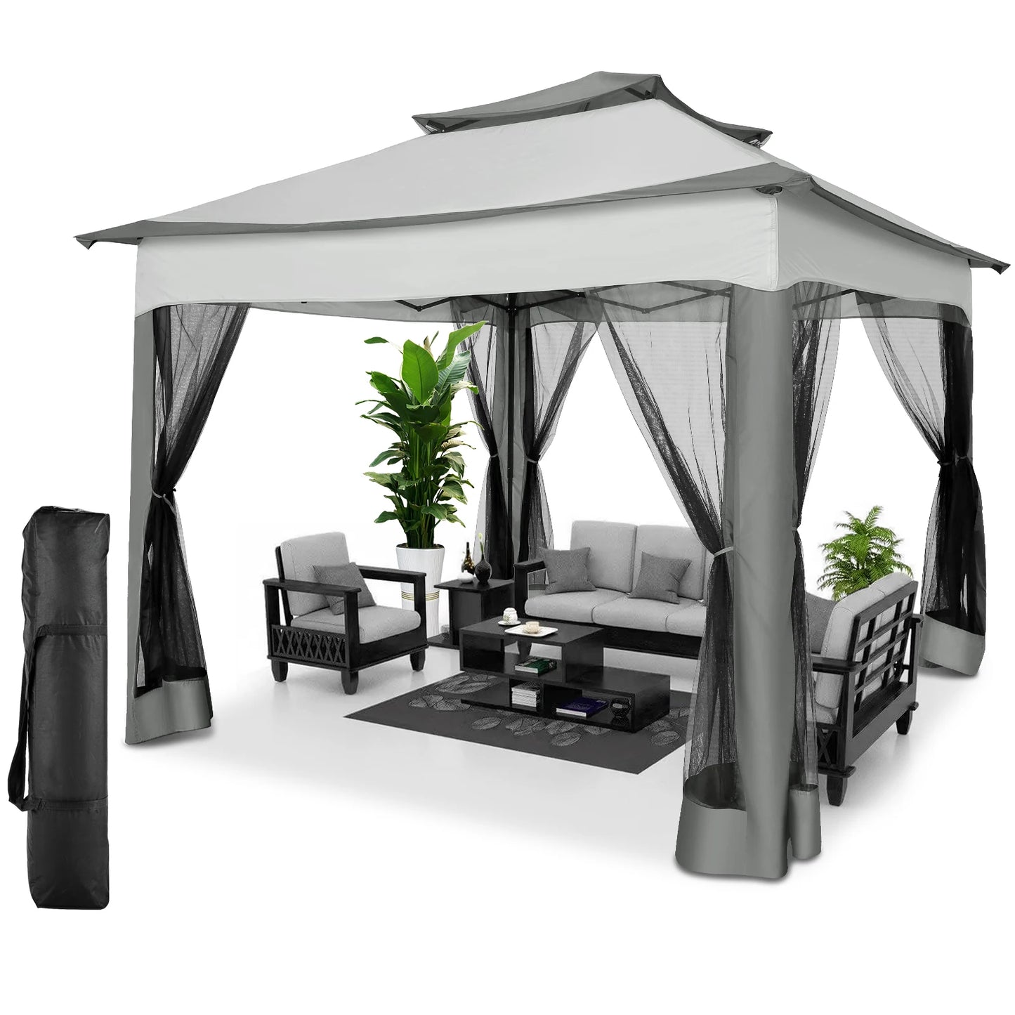 COBIZICN Pop Up Gazebo With Mosquito Netting For Quick Setup