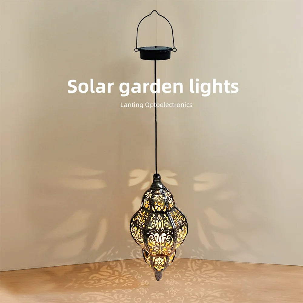 Outdoor Solar Moroccan Lantern Projector Lamp For Garden