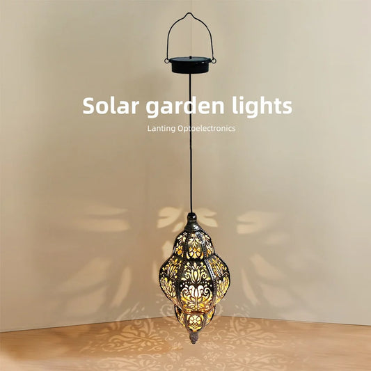 Outdoor Solar Moroccan Lantern Projector Lamp For Garden