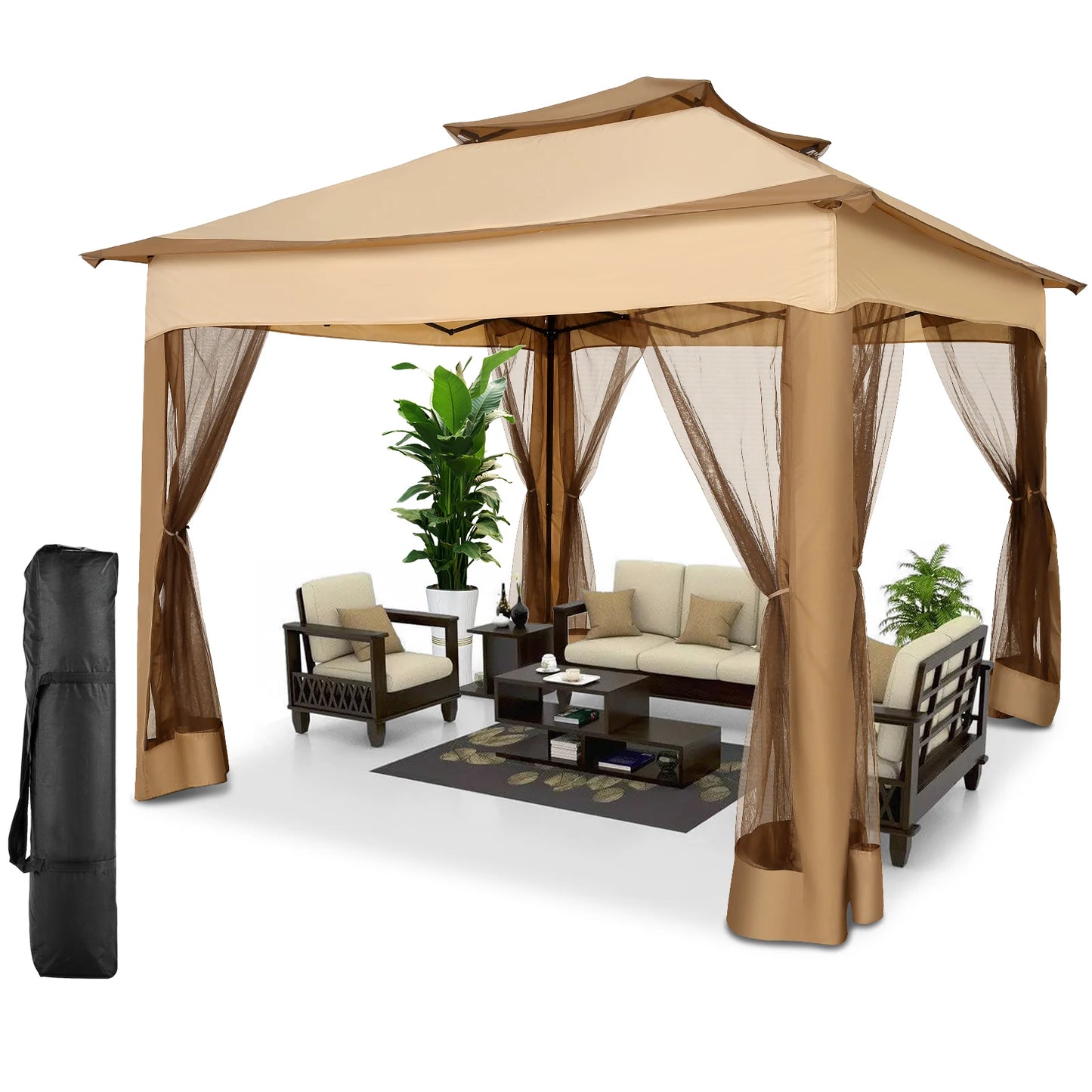 COBIZICN Pop Up Gazebo With Mosquito Netting For Quick Setup