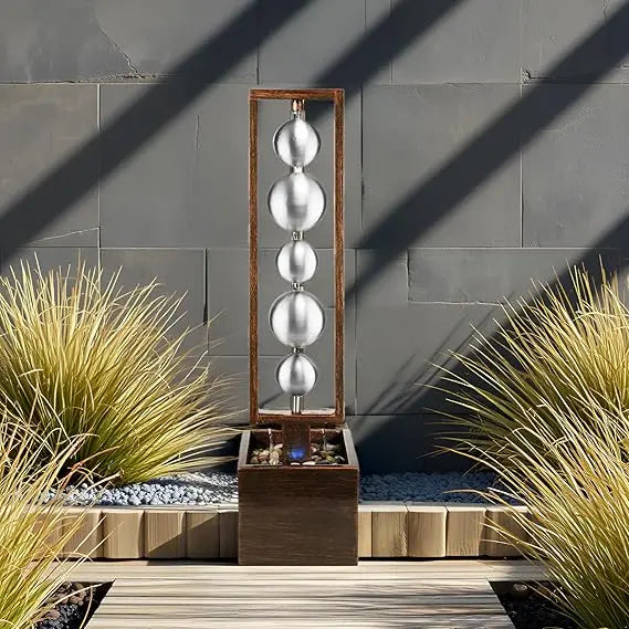 Ferrisland Outdoor Water Fountain With Pump Stainless Sphere