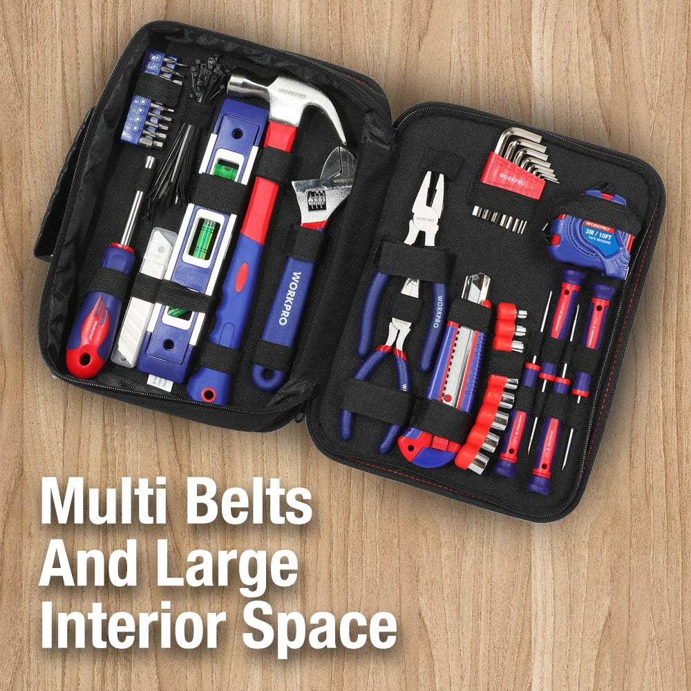 WORKPRO 100Pcs Tool Set Pliers Screwdrivers Sockets Wrenches