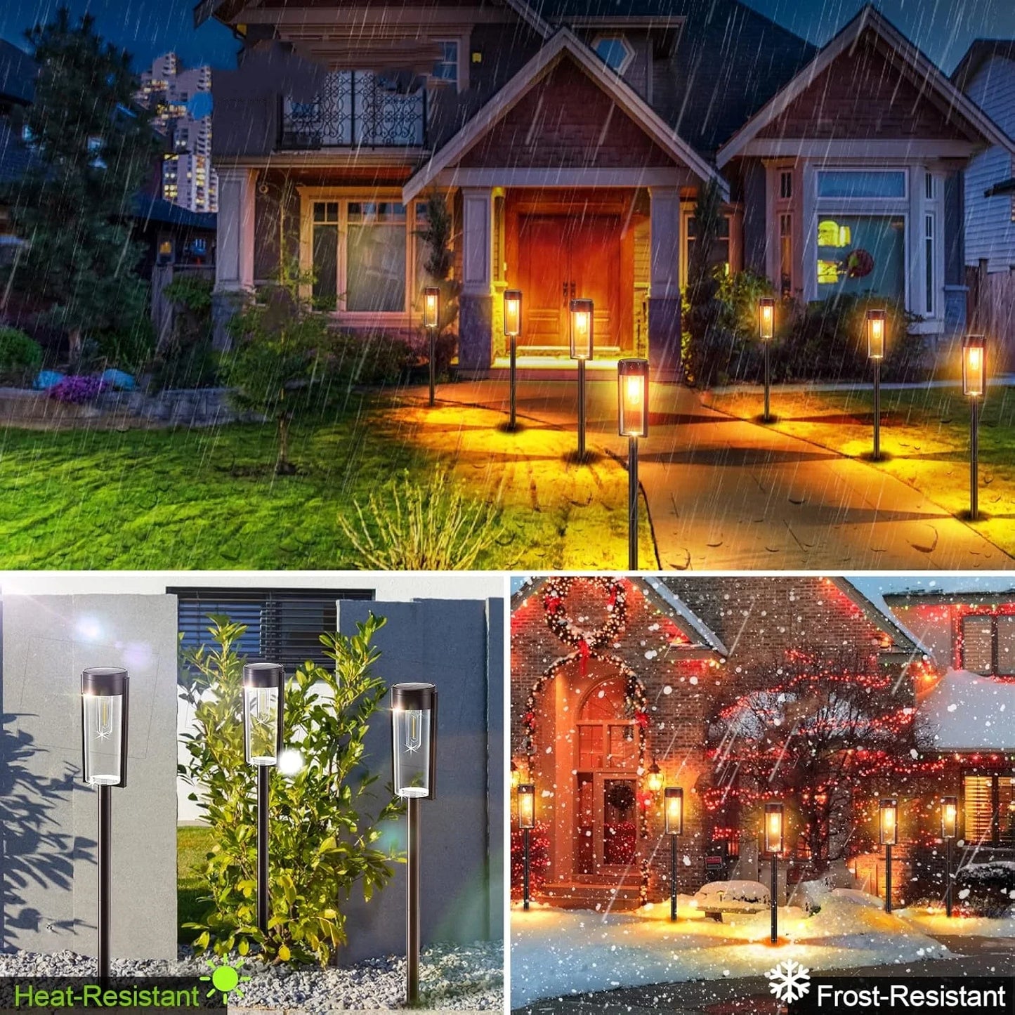 6/12 Pack Solar Pathway Lights Outdoor, Upgraded Solar Lights for Outside, Auto On/Off Solar Landscape Path Lights