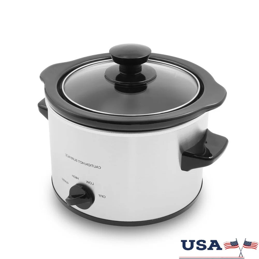 XMSJ Mini Slow Cooker With Glass Lid And Keep Warm