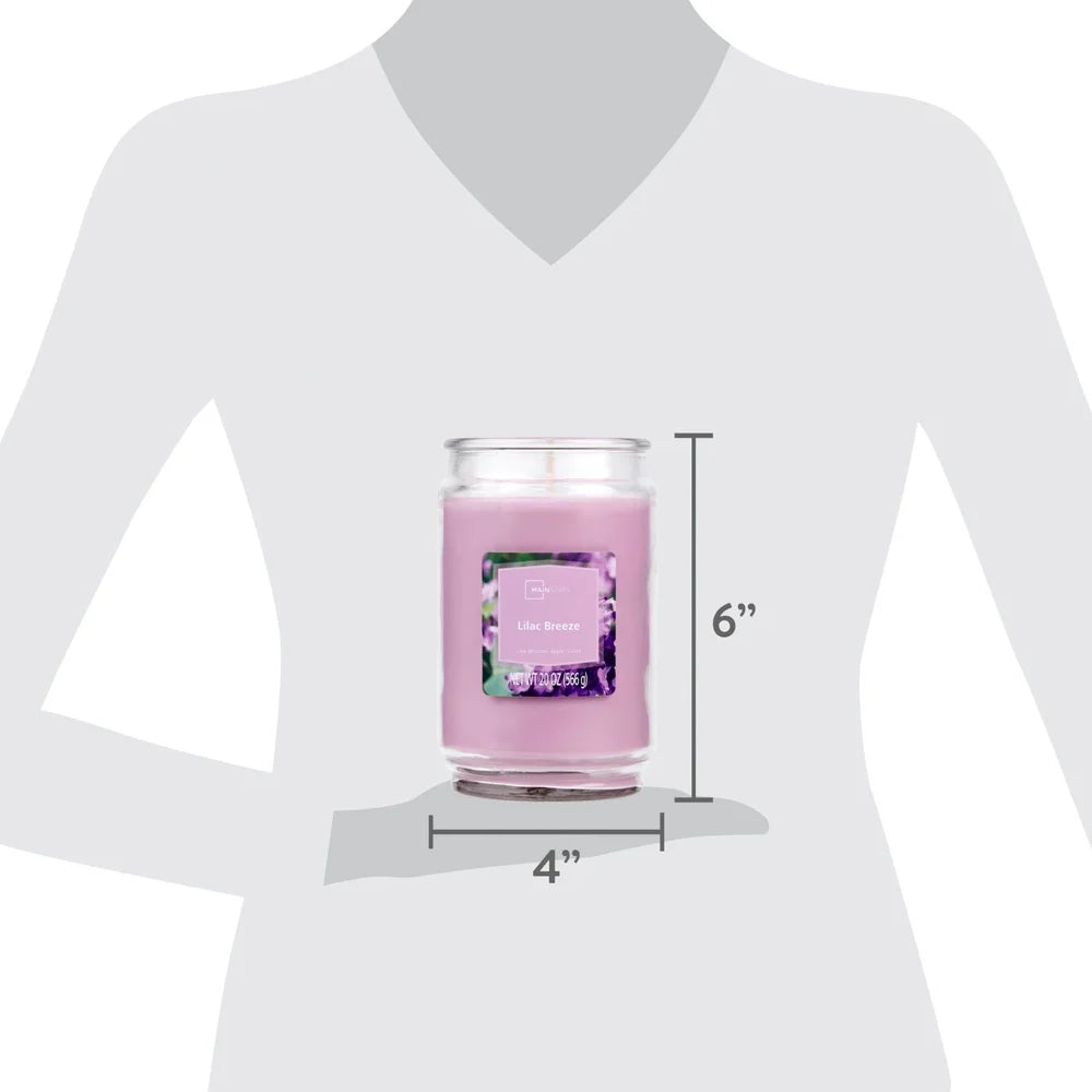 Lilac Breeze Scented Candle 20 oz Single Wick Decorative Glass Jar Aromatic Floral Home Decor Relaxing Gift